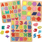 Iseau Colorful Wooden Puzzle Set For Kids Featuring 3D Capital Alphabets, Numbers, And Shapes Board Puzzle Toy, Educational Toy 