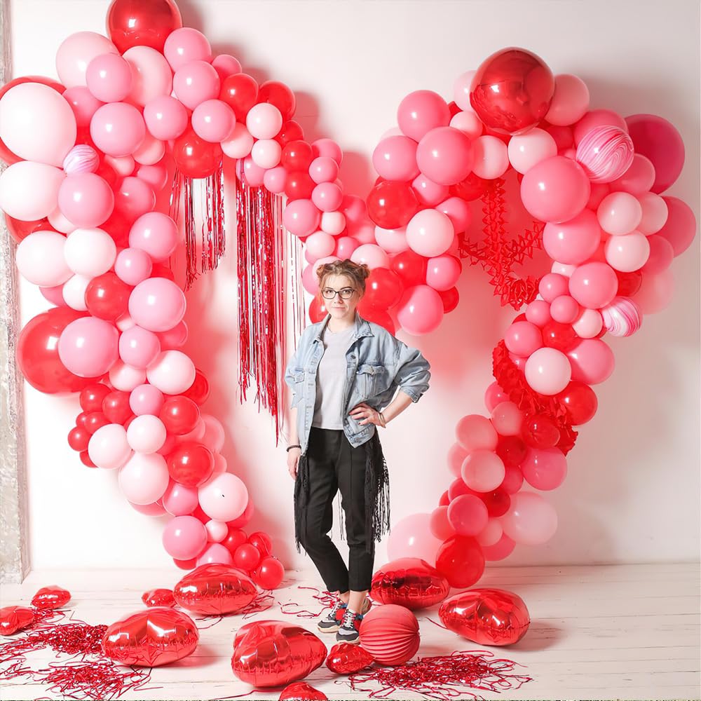Red Balloons For Arch Decoration Hot Pink Balloons Latex Balloons 60Pcs Balloons 12 Inch Matte Balloons For Balloon Garland As B