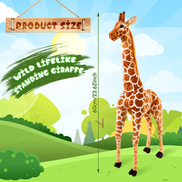 Zhanmai Giant Giraffe Plush Toy Large Giraffe Animal Toy Huge Standing Stuffed Giraffe Jumbo Lifelike Stuffed Doll For Girls Boy