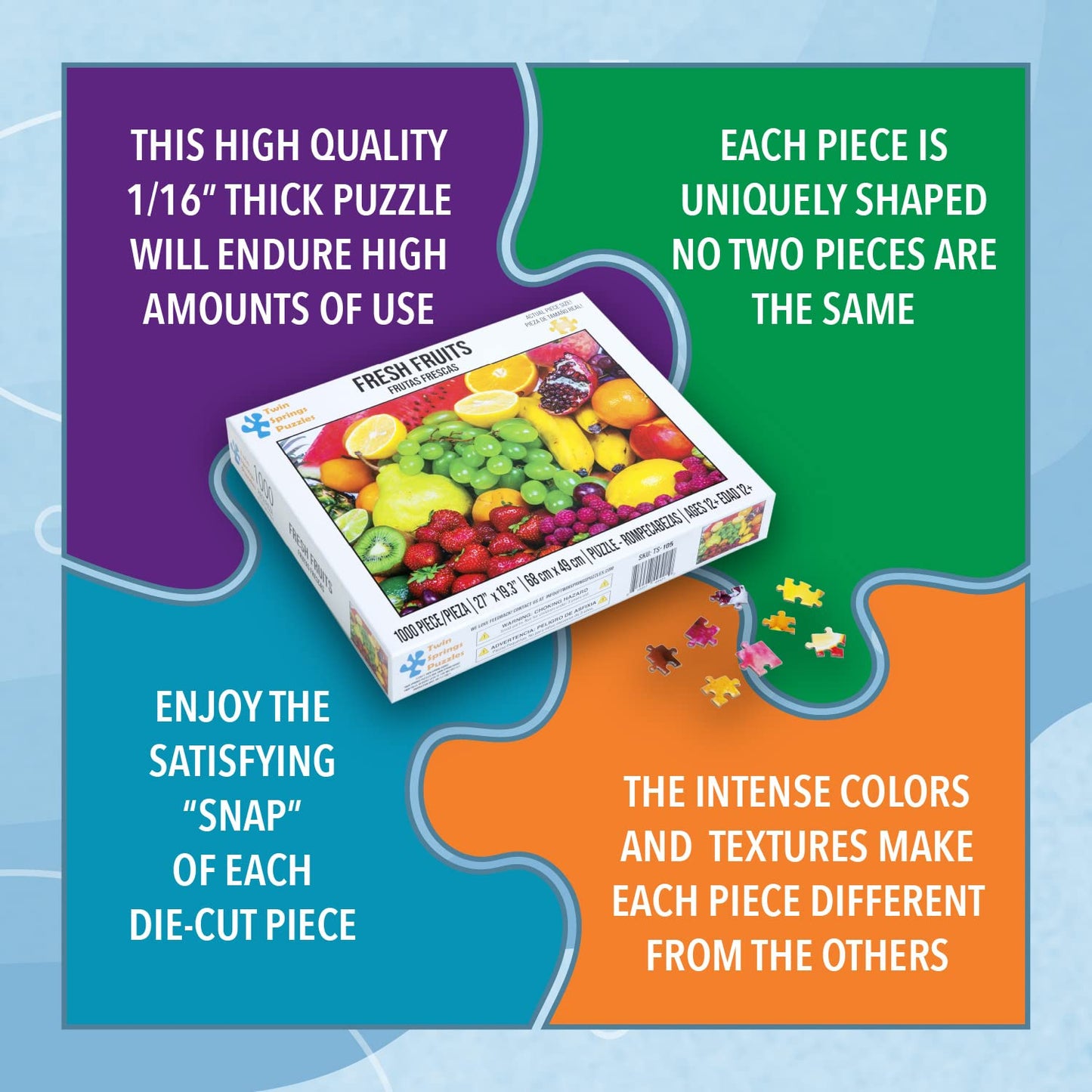 Fresh Fruits Twin Spring Goods 1000 Piece Jigsaw Puzzle 1,000 Pcs