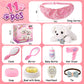 Golray Toy Dog for Kids Girls, Stuffed Dog with Heart Beat & Skeleton Transform, Sling Carrier & Toddler Girl Toy Kid Plush Pupp