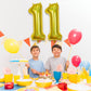 Giant Number 11 Balloon, 40 Inch Laser Gold Foil Balloon For 11 Year Old Birthday Decor, Mylar Helium Self Inflating Globos Dora