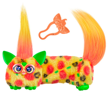 FURBY DJ Furblets Pepp-Oh-Roni Mini Electronic Plush Toy with Funny Stretchable Sound Effects & Music, Speaks Furbish, Pizza Col