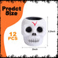 Tlswshsy 12 Pcs Halloween Skull Stress Relief Fidget Toys, Small White TPR Ghost Squeeze Toys for Party Decoration