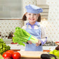 Kids Apron and Chef Hat Set, Cute Children Baking Aprons with Adjustable Neck Strap and Pockets for Boys and girls Cooking Bakin