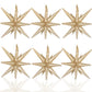 6 Pcs Caramel Colour Star Foil Balloons One-Piece 14-Pointed Star Balloons 4D Starburst Cone Mylar Balloons 22Inch Christmas Bir