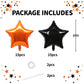 TONIFUL 30Pcs 18 Inch Large Orange Black Star Shape Foil Balloons Big Stars Helium Mylar Ballons for Halloween Birthday Wedding