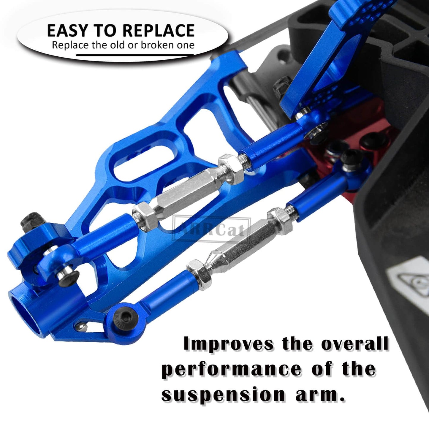 ARRCat Suspension A-Arms & Tie Bar Upgrade Parts for 1/10 Slash 2WD VXL,4PCS Aluminum Alloy Front & Rear Suspension A-Arms & Tie