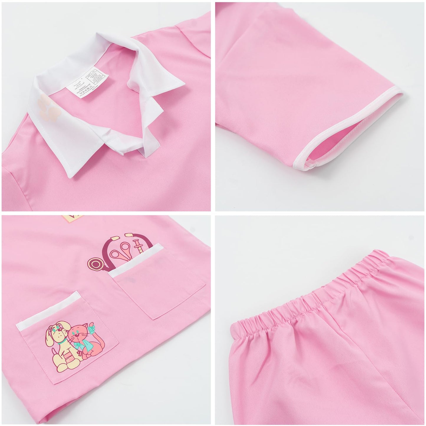 Lontakids Kids Animal Doctor Role Play Costume Veterinarian Pretend Play Dress Up Set With Medical Kit (8-10 Years, Pink)