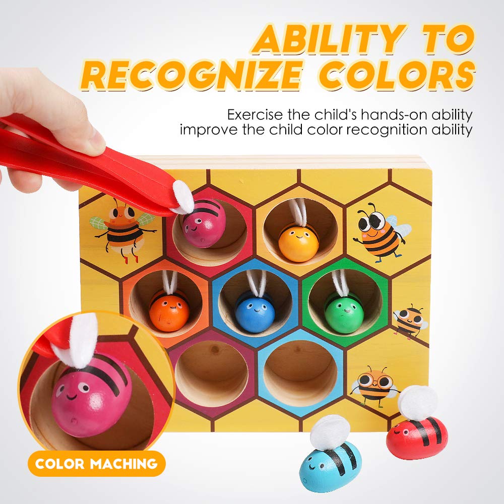 Montessori Wooden Bee Hive Matching Game