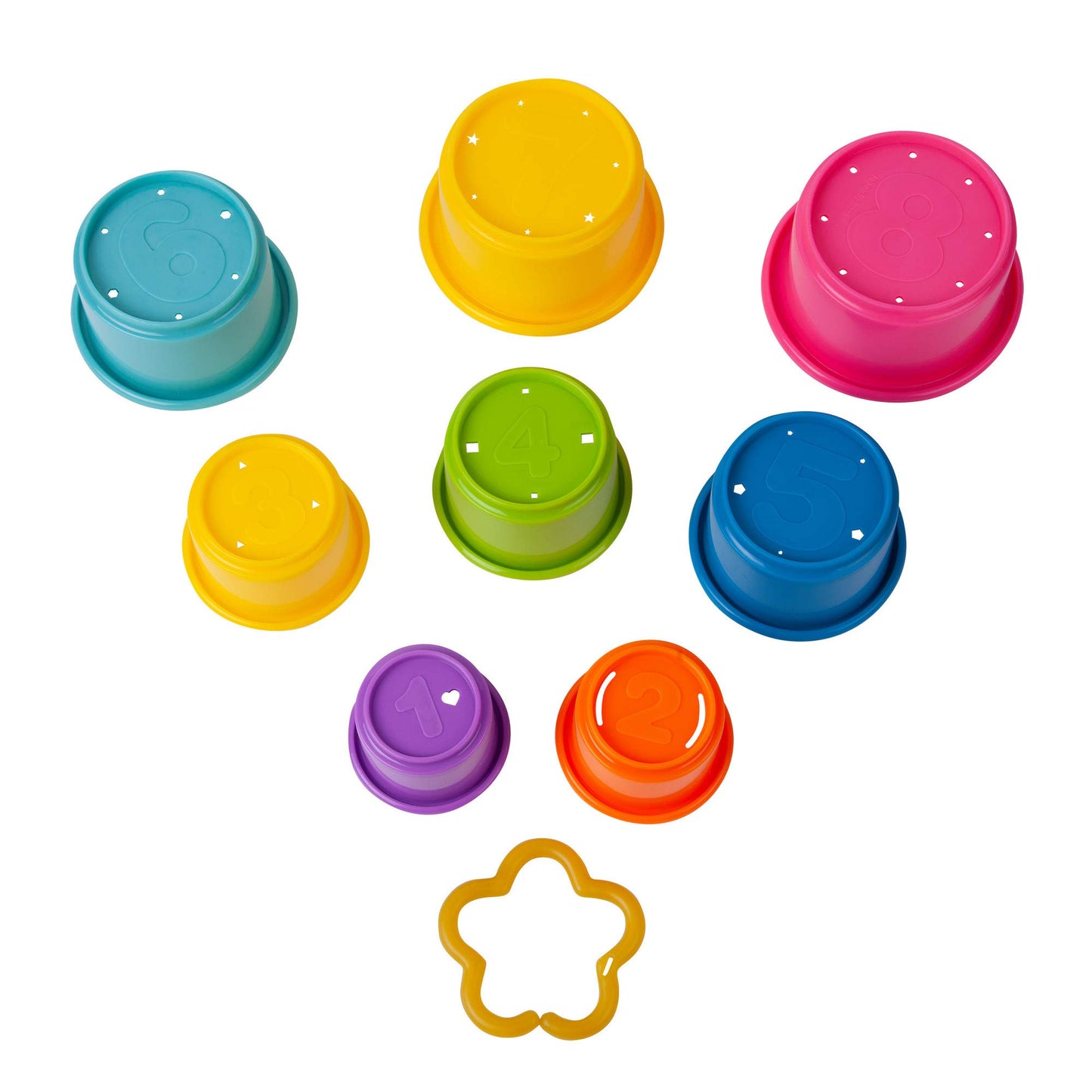 The First Years Stack & Count Stacking Cups - Colorful Baby Stacking Water Toys Set - Stackable Cups for Learning - Baby Bath To