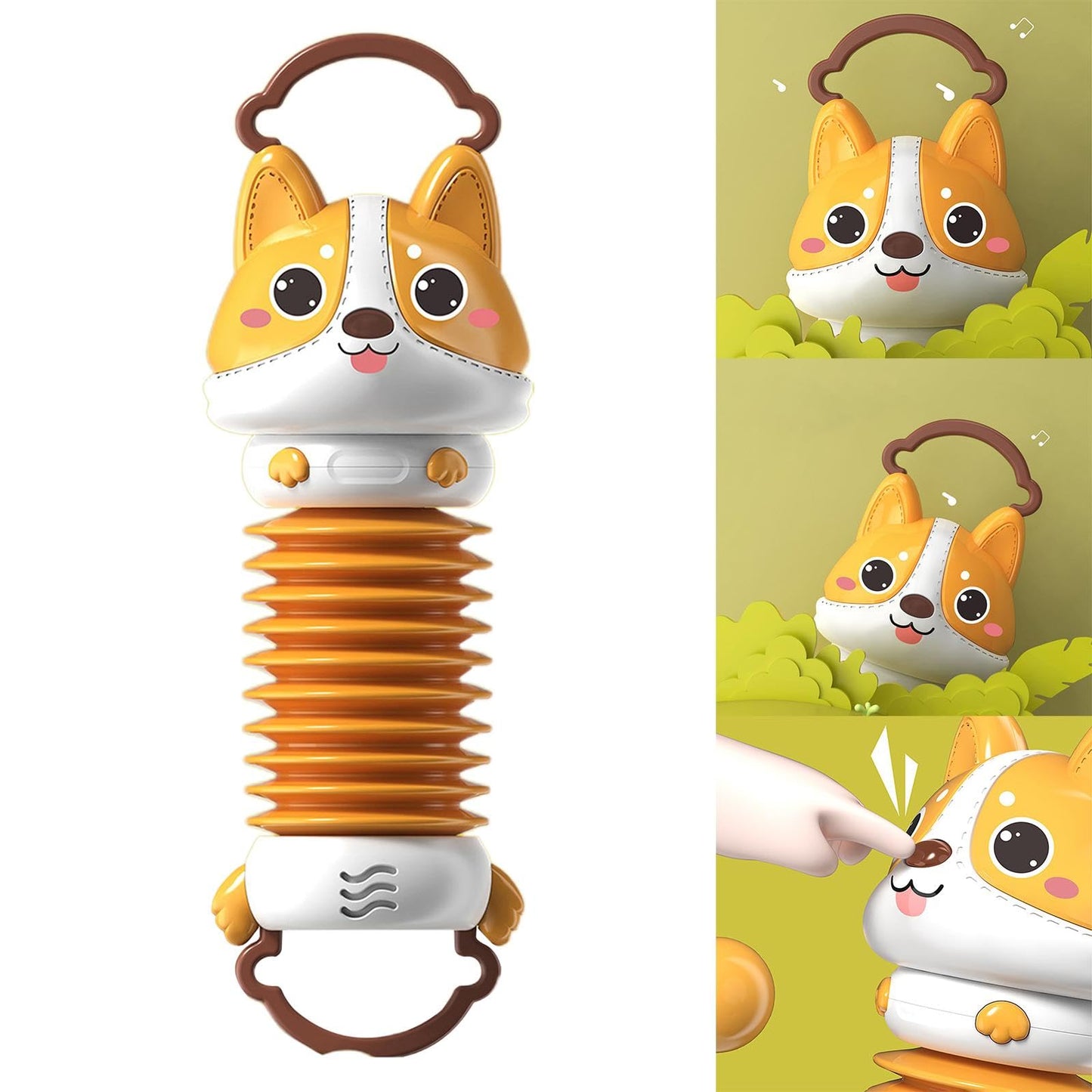 Fashion My Day Corgi Accordion Acordeon Instrument Toy Sensory Cartoon For Baby Infants
