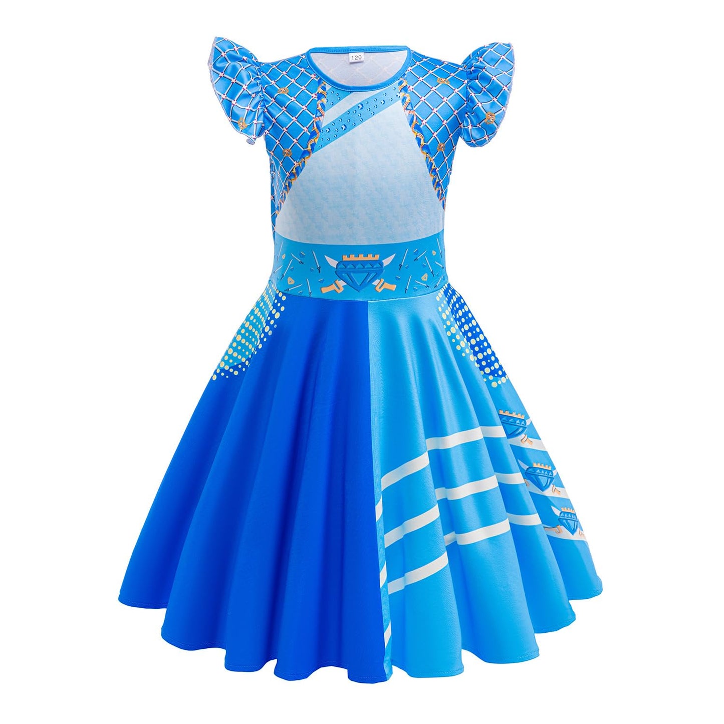 Girls Rise Red Princess Party Dress With Wig Kids Halloween Red Costume 6-7Years