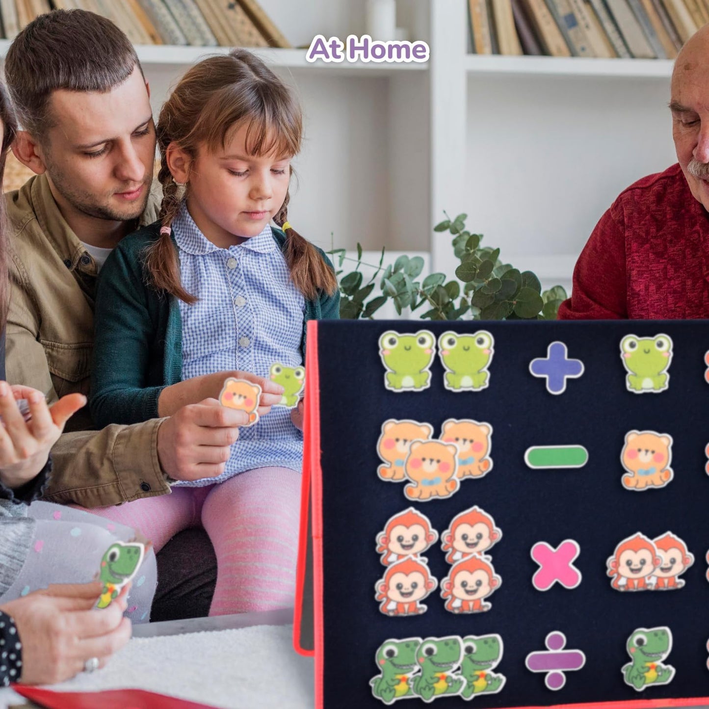 CHEFAN Large Felt Flannel Board 31.5 * 23 in, Foldable Freestanding Felt Story Learning Board for Toddlers, Double-Sided Use for