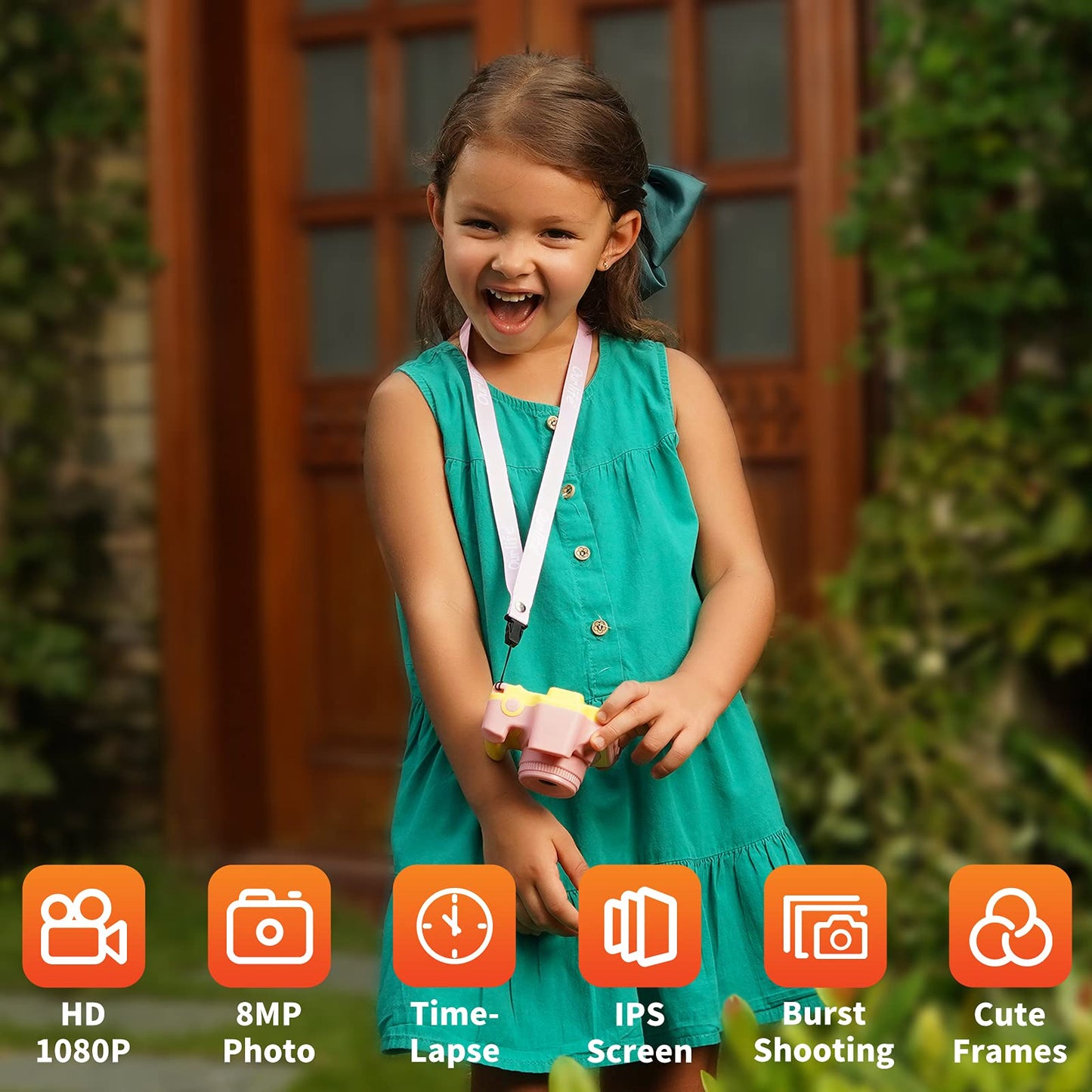 Ourlife Kids Camera For Age 3-12, Toddler Camera,1080P Hd Digital Video Toddler Camera With Mp3 Music Player, Christmas Birthday