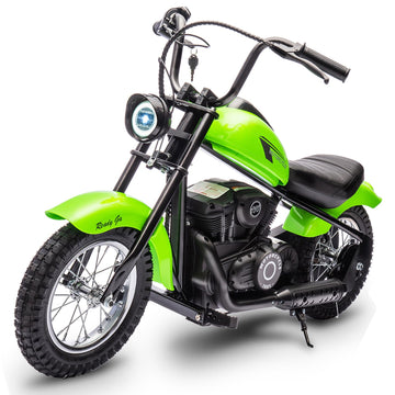 Hetoy Electric Motorcycle For Kids, 24V 250W Dirt Bike, Two Speed Max Up To 14Mph & 60 Minutes Continuous, With Led Lights, Leat
