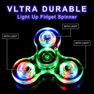 Scione 5 Pack Fidget Spinners, Led Light Up Fidget Spinner, Easter Party Favor Goodie Bag Stuffers Glow In The Dark Sensory Toys, Stress Reduction And Anxiety Relief Hand Spinner For Kids