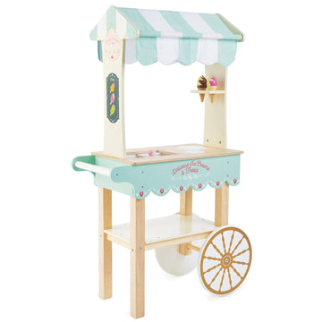 Le Toy Van - Educational Wooden Toy Role Play Ice Cream Trolley | Boys Or Girls Pretend Play Toy Food Playset - for Ages 3+