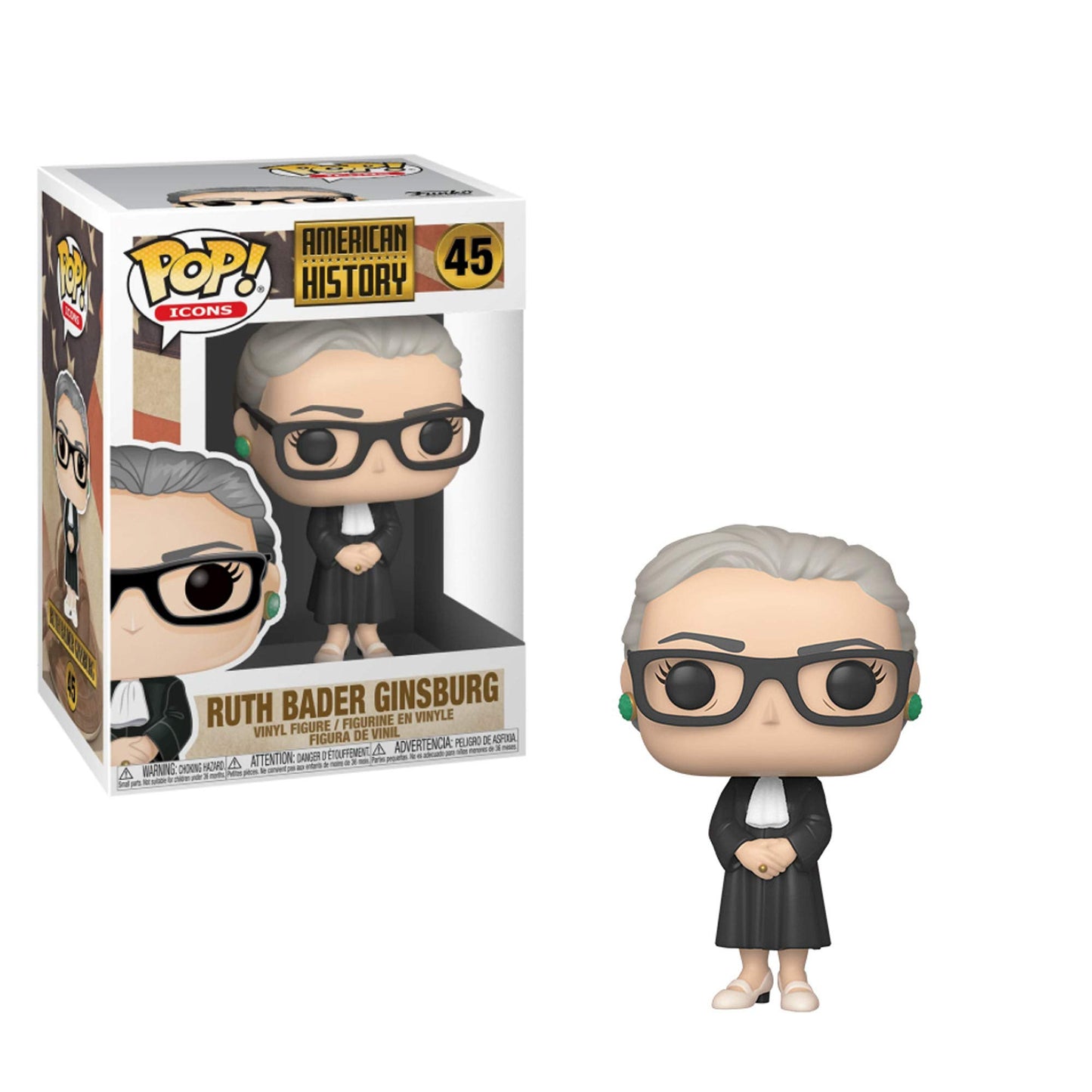 Funko Pop! AD Icons Ruth Bader Ginsburg Vinyl Figure - 3.75 inches, Multicolor, Model 44336