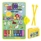 Musical Farm Animals Sounds Piano Mat for Kids, Sensory Educational Learning Toy with Drumset for Toddlers, Interactive Floor To
