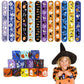KIMOBER 48PCS Halloween Slap Bracelets,Assorted Snap Wristbands with Pumpkin Witches Ghost Skeleton for Kids Party Favors