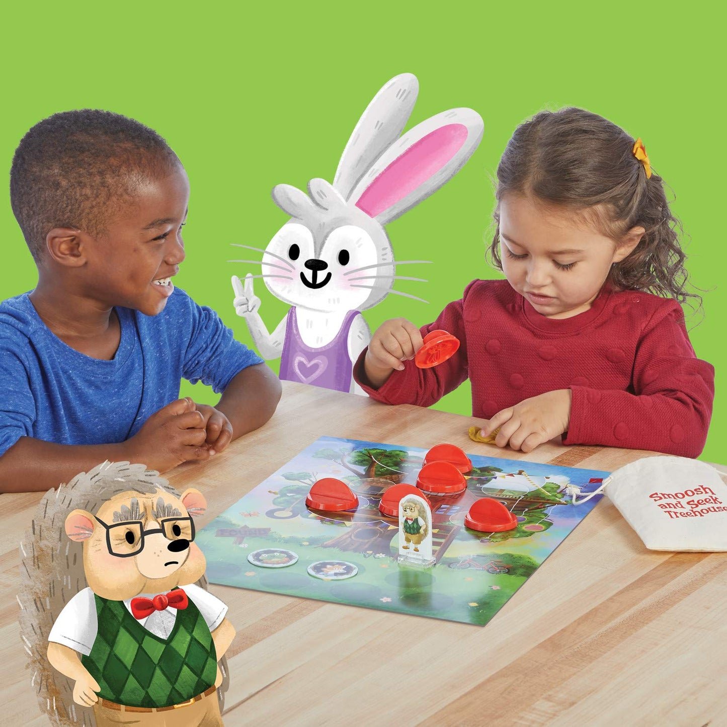 Peaceable Kingdom Smoosh and Seek Treehouse - Cooperative Memory-Matching Game for Ages 3+ - Multicolored - Model GM109