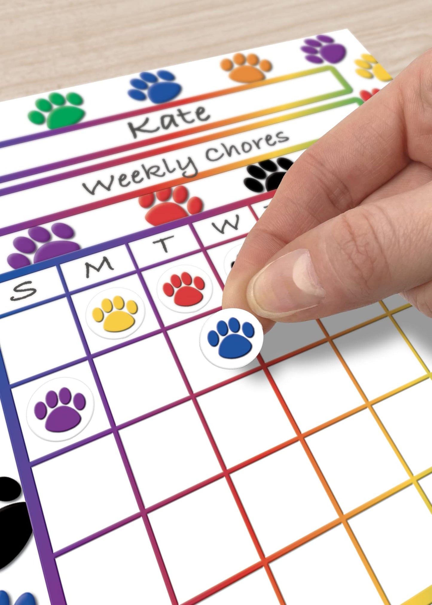 Teacher Created Resources Colorful Paw Prints Mini Stickers (4819)