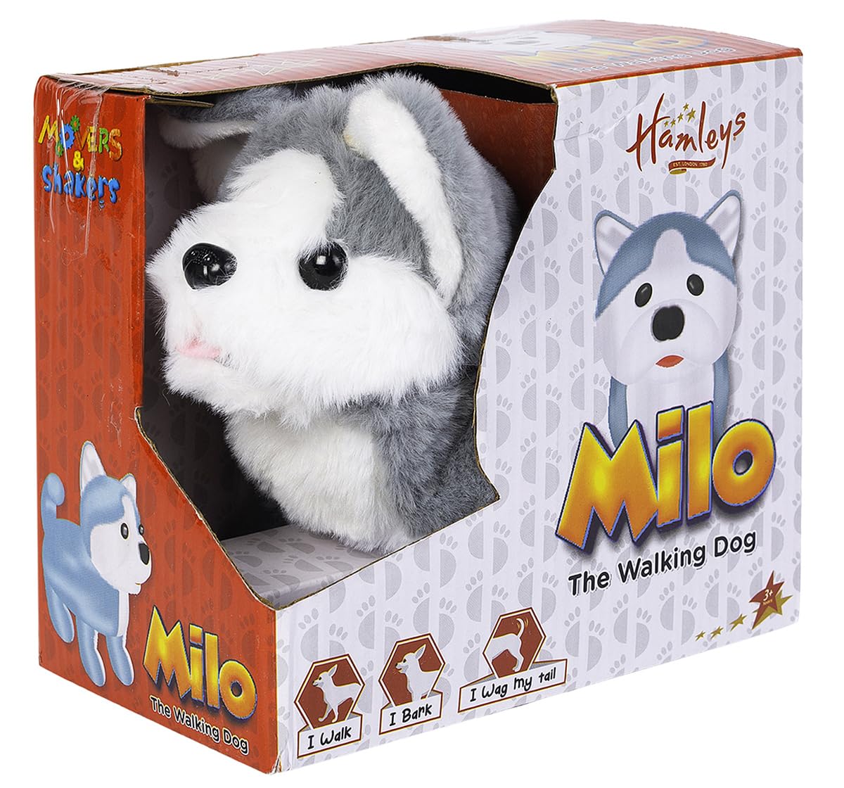 Hamleys Pugs At Play Milo Walking Talking Dog Soft Toy | Interactive Animal Soft Toys For Kids Age 3Y+ | Birthday Gift For Kids 