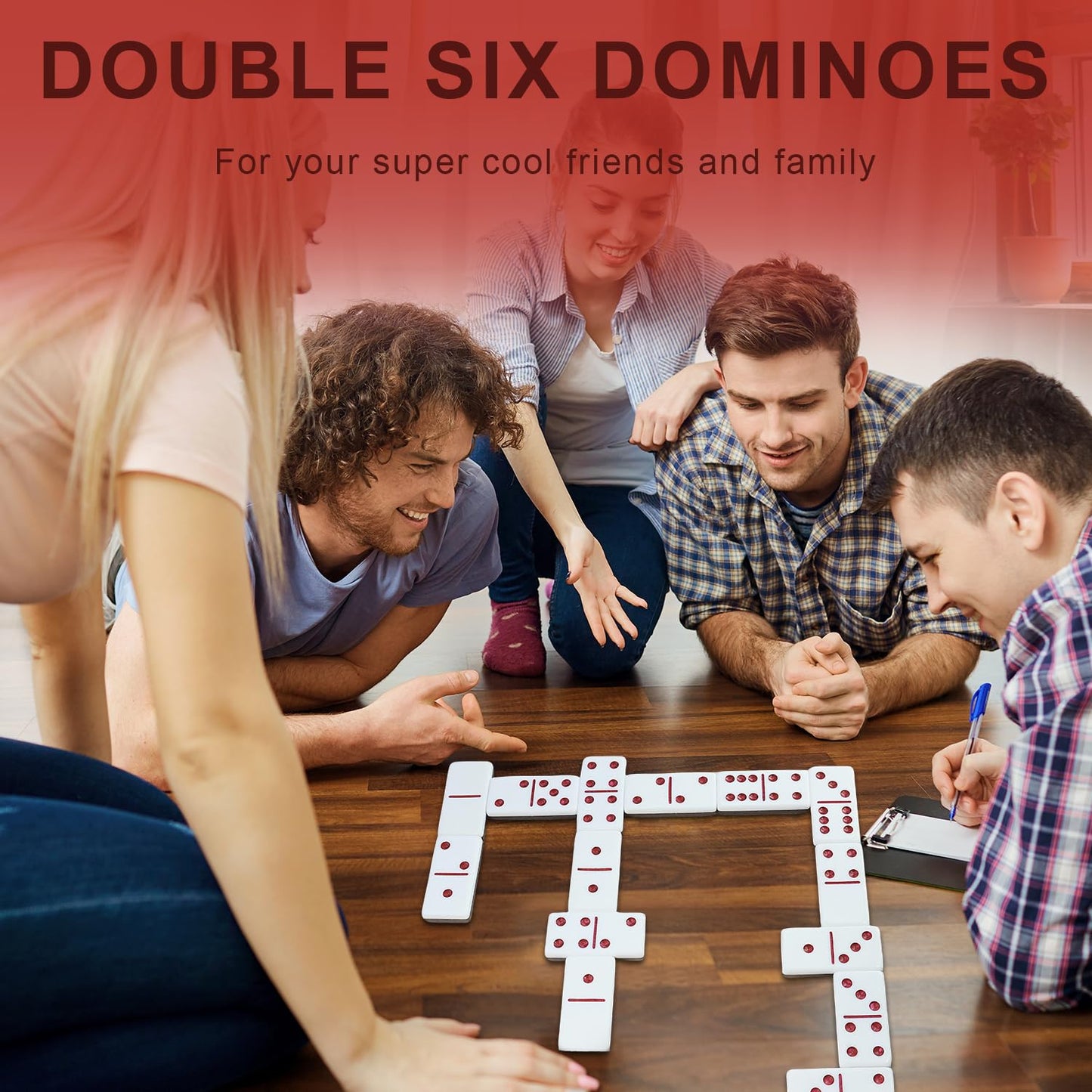 Idtq Dominoes Set For Adults, Double 6 Dominos Game Set With 28 Domino Tiles Double With Upscale Gift Boxes -7 Polyhedral Dice -