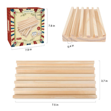 GOTHINK Wooden Domino Racks Set of 8 Trays for Mexican Train Games - Domino Holders for Adults & Kids - ET0017-62, Domino Trays 8 Pcs