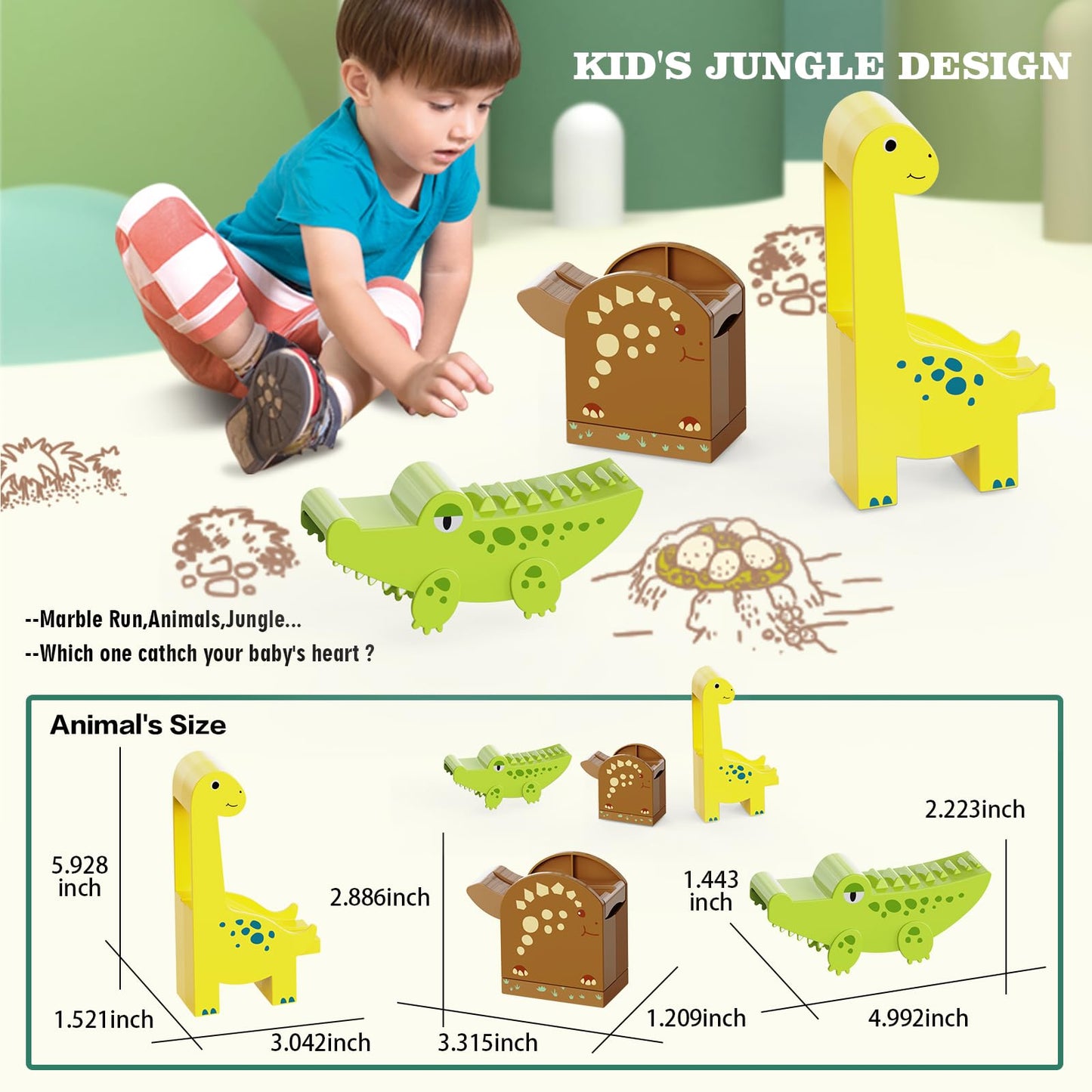 Jixin Dinosaur Marble Runs For Kids 4-8 Building Blocks 187Pcs Compatible With Lego Duplos For Age 2-5 - Marble Run For Kids Age
