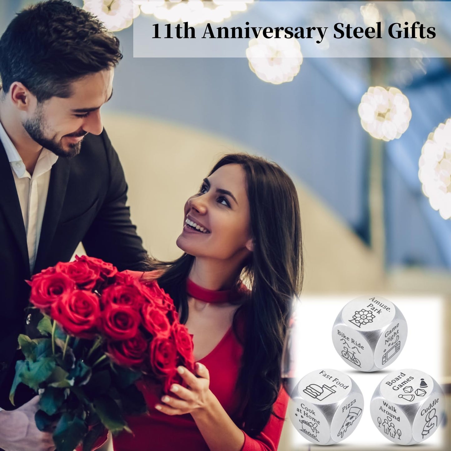 3 Pcs Anniversary For Him Her 11Th Anniversary Steel Gifts Food Decider Couple Gifts For Boyfriend Girlfriend 11 Year Wedding An