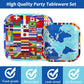 96 Pcs International World Flags Plates And Napkins Party Supplies Travel Trip Around The Globe Tableware Set Retirement Party D