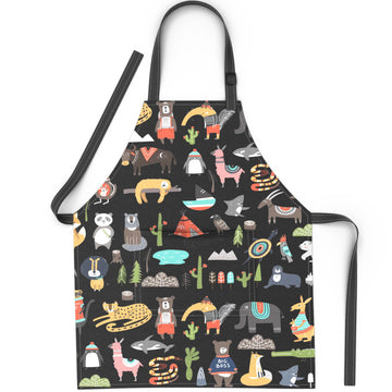 Babyboet Kids Apron For Girls And Boys Apron For Kids Toddler With Pocket For Painting Cooking Baking Art Gardening Craft (Anima