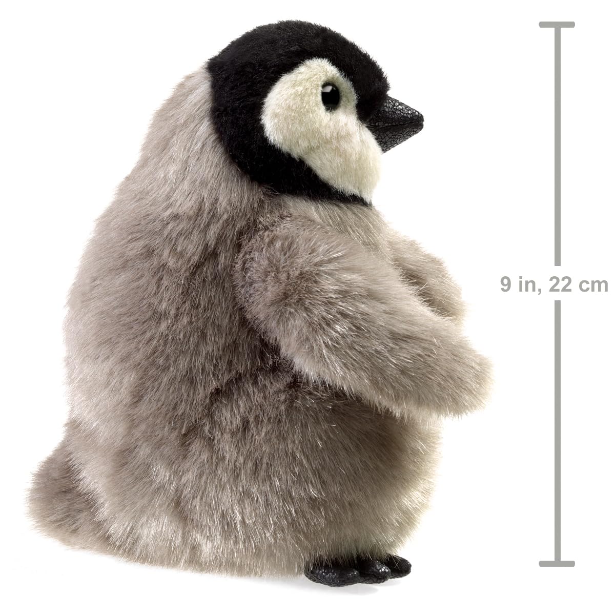 Folkmanis Baby Emperor Penguin Hand Puppet, Gray, Black, White, 8'