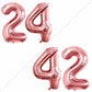 Goer Number 24 Balloons For 24Th Birthday Party Decorations,42 Inch Jumbo Foil Helium 42 Balloons For 42Nd Birthday Party Decoration (Rose Gold)