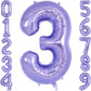 AIQINHU Purple 40 Inch Foil Number 3 Balloon - Giant Mylar Balloon for 3 Year Old Birthday Party Decorations