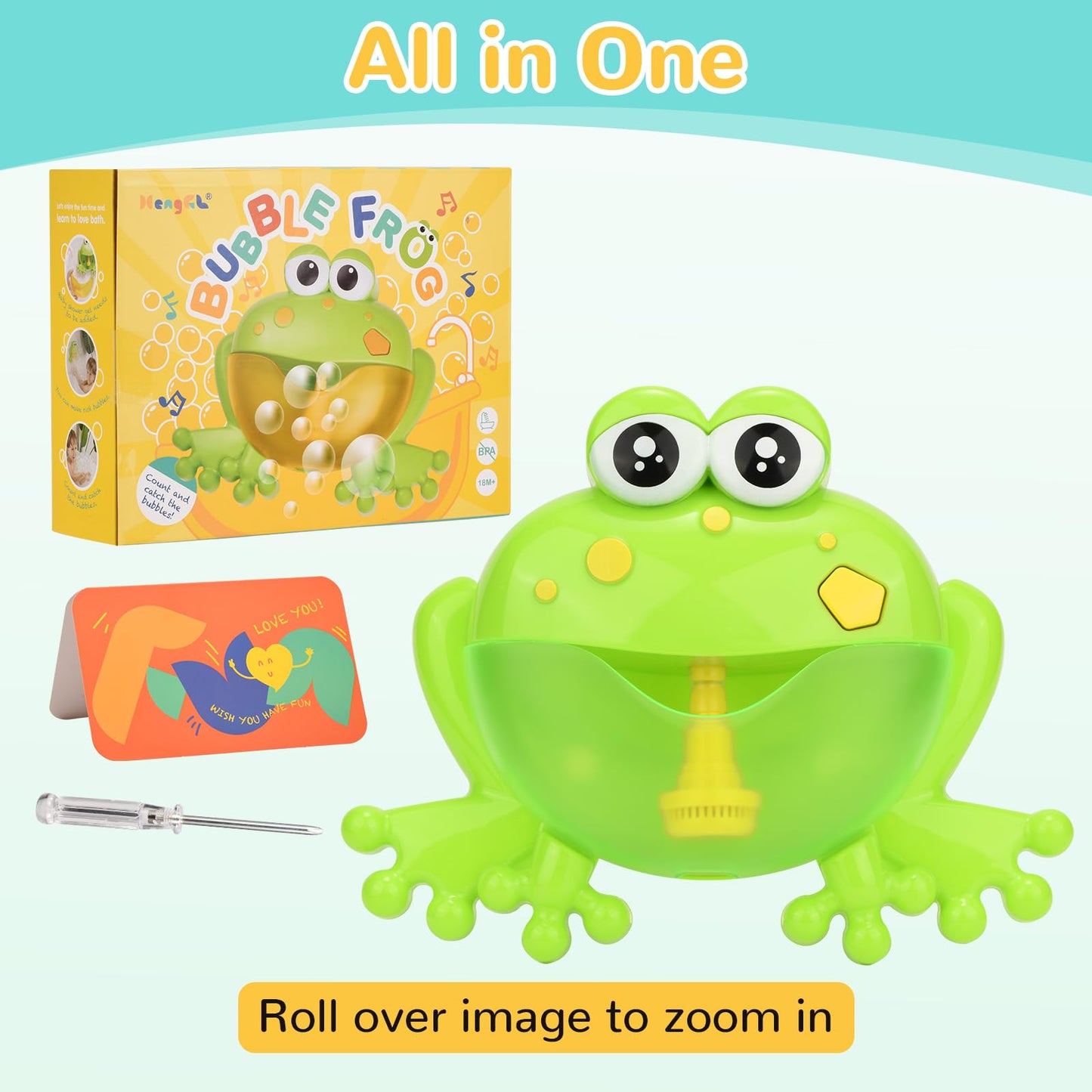 Henggl Light Up Baby Bath Bubble Toys,Tub Big Frog Automatic Bubble Maker Blower Toys With 24 Music Baby Fun Shower Toys, For Boys, Girls(New 2024)