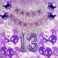 13Th Birthday Party Decorations Kit Happy Birthday Banner With Number 13 Birthday Balloons For Birthday Party Supplies 13Th Purple Birthday Party Pack