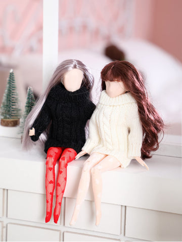 Sotiff 10 Pairs Doll Lace Stockings Handmade Long Sock Christmas Elf Doll Accessories Legging For Diy Doll Clothes Toy(Cute Style)
