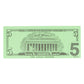 LEARNING ADVANTAGE Five Dollar Play Bills - Set of 100 $5 Paper Money for Teaching Currency & Math - Small, Multi, Model 7519