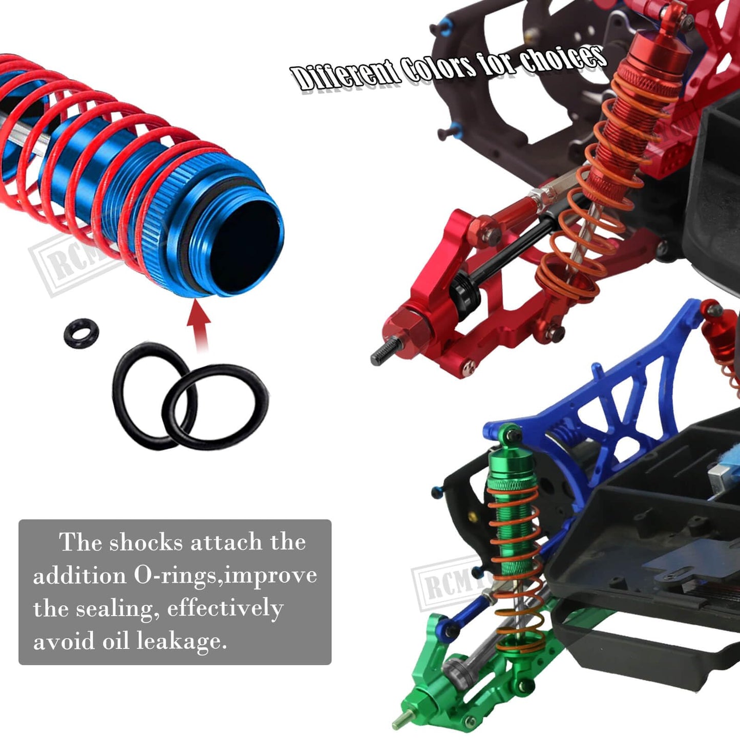 RCMYou Upgrades Part for 1/10 Slash 2WD,Rear Drive Shaft CVD & Front Axles,Alloy Front Rear Suspension Arm,Big Bore RC Shock Abs