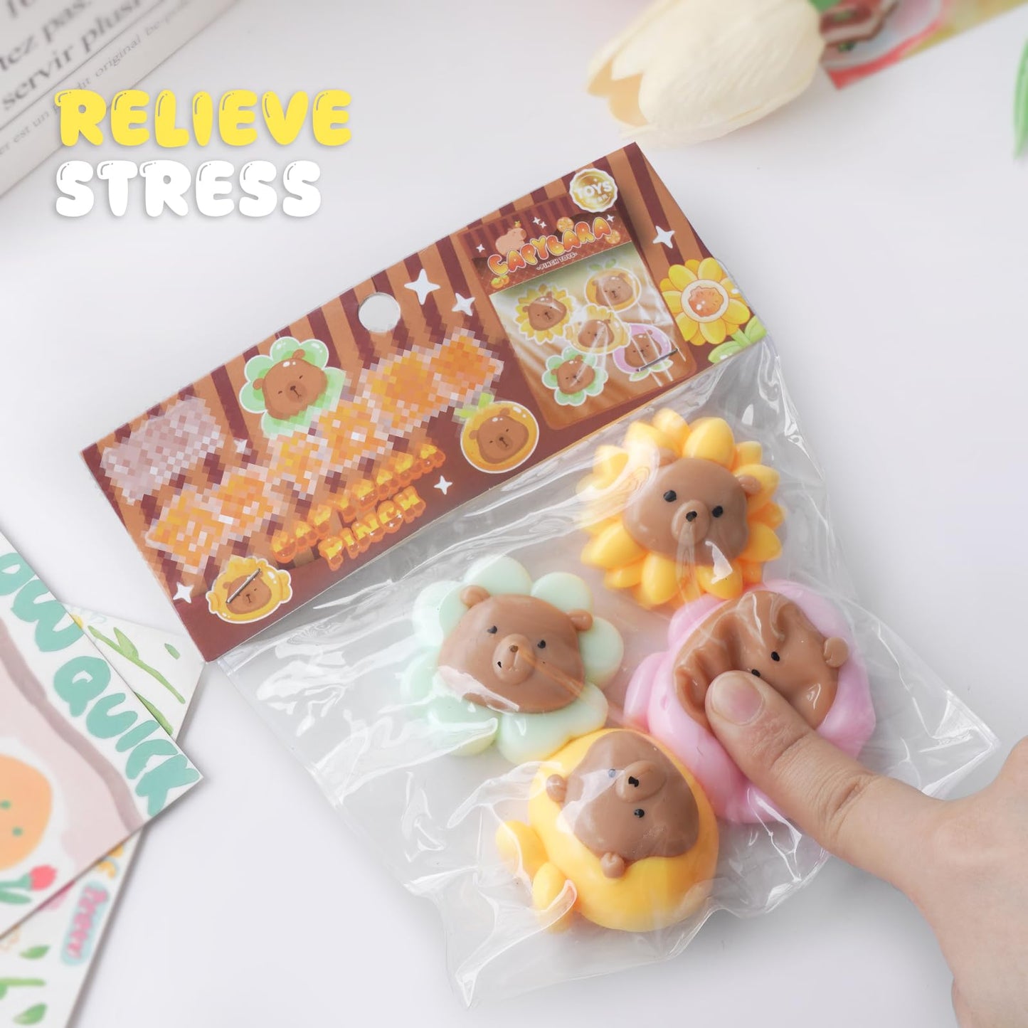 Taba Squishy Toys  Cat Paw Cute Kawaii Squeeze Toys  Sticky Squishy Fidget Toys Silicone Squeeze Toy for Stress Relief Cute Soft Toys Best Gift for Anniversary (4pcs)