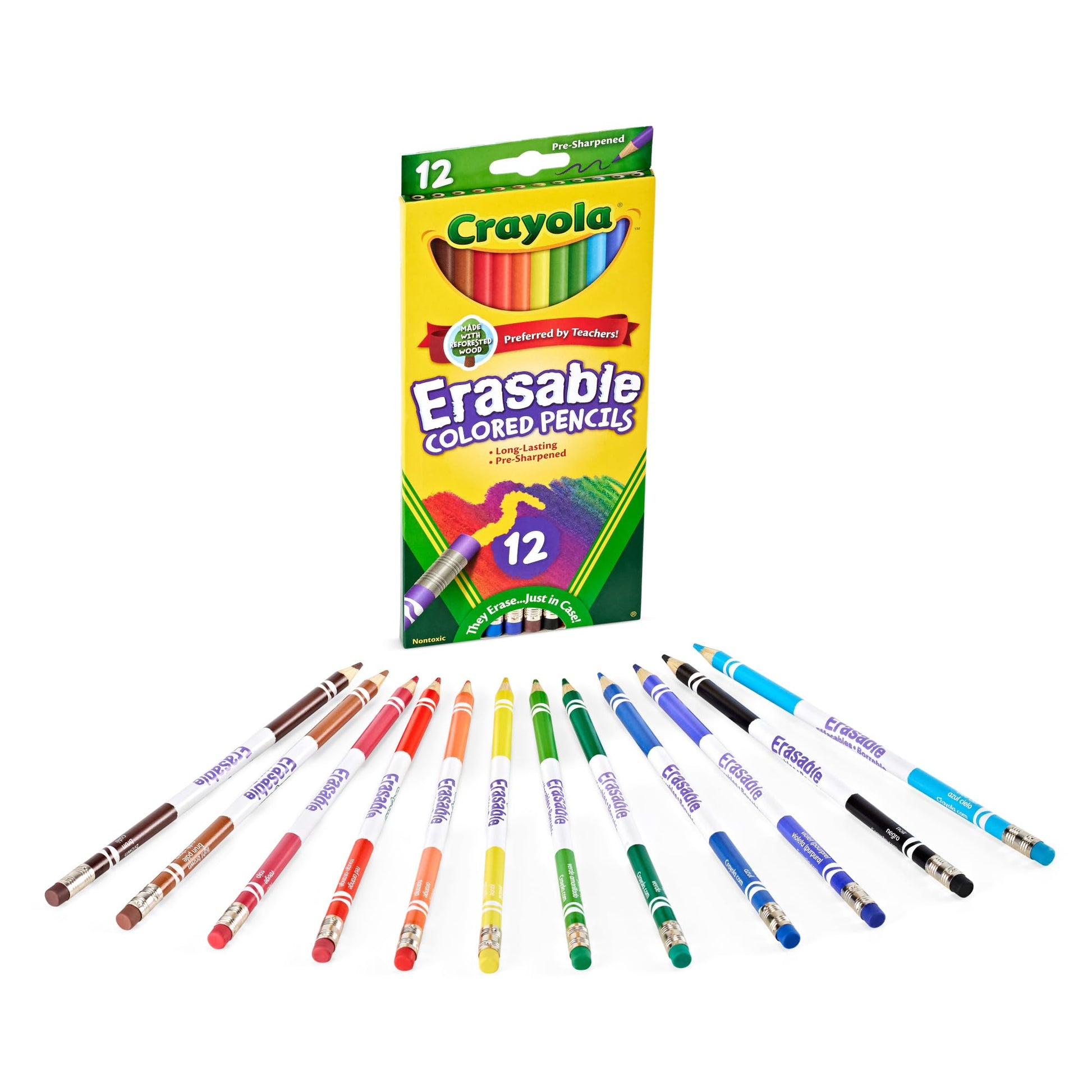 Crayola 68-4412 12 Piece Erasable Colored Pencils - 2 Pack