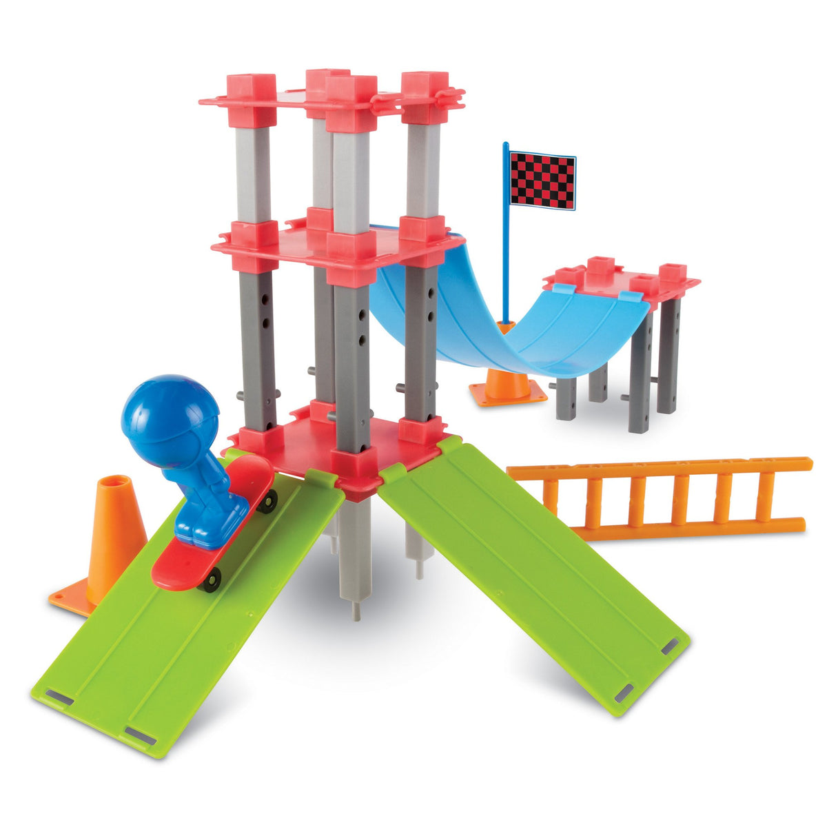 Learning Resources Skate Park Engineering & Design Building Set, Engineering Toy, STEM toy, Science for Kids, Fun Science Toy, 4