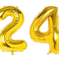 Shopping Time Golden Number Foil Balloons  (32 Inch) (Number 24)