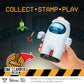 P.M.I. Among Us Crewmate Figure With Stamper | 4.5-Inch-Tall Among Us Toy + 3 Hidden Accessories| Among Us Party Favors And Playable Collectibles | Crewmate In The Egg Hat