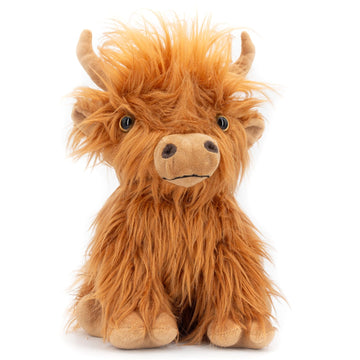 Marysun Microwaveable Highland Cow Stuffed Animal Toy - Brown Stuffed Animal Gift For Girls And Kids