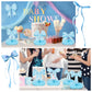 Containlol 9 Pcs Blue Bow Birthday Party Decorations Bow Honeycomb Centerpieces Graduation Party Table Decorations Coquette Pape