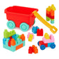 Battat  Building Blocks  47Pc Brick Set  Colorful & Chunky Bricks  Unique Wheel Bricks  12 Months +  Locbloc Red Builders